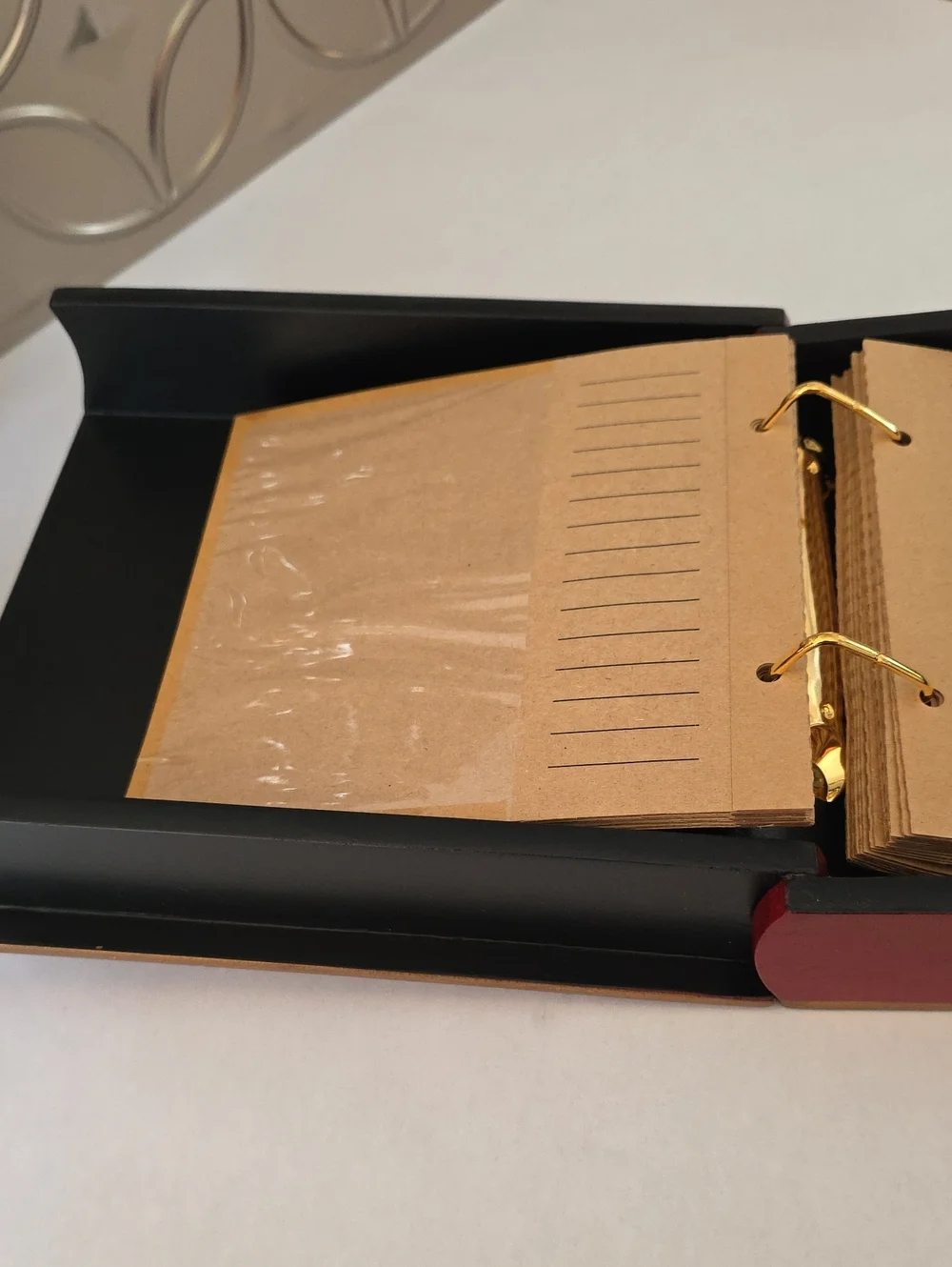 Vintage Florentine Style Book-Shaped Wooden Box - 2-Ring Binder Photo Album